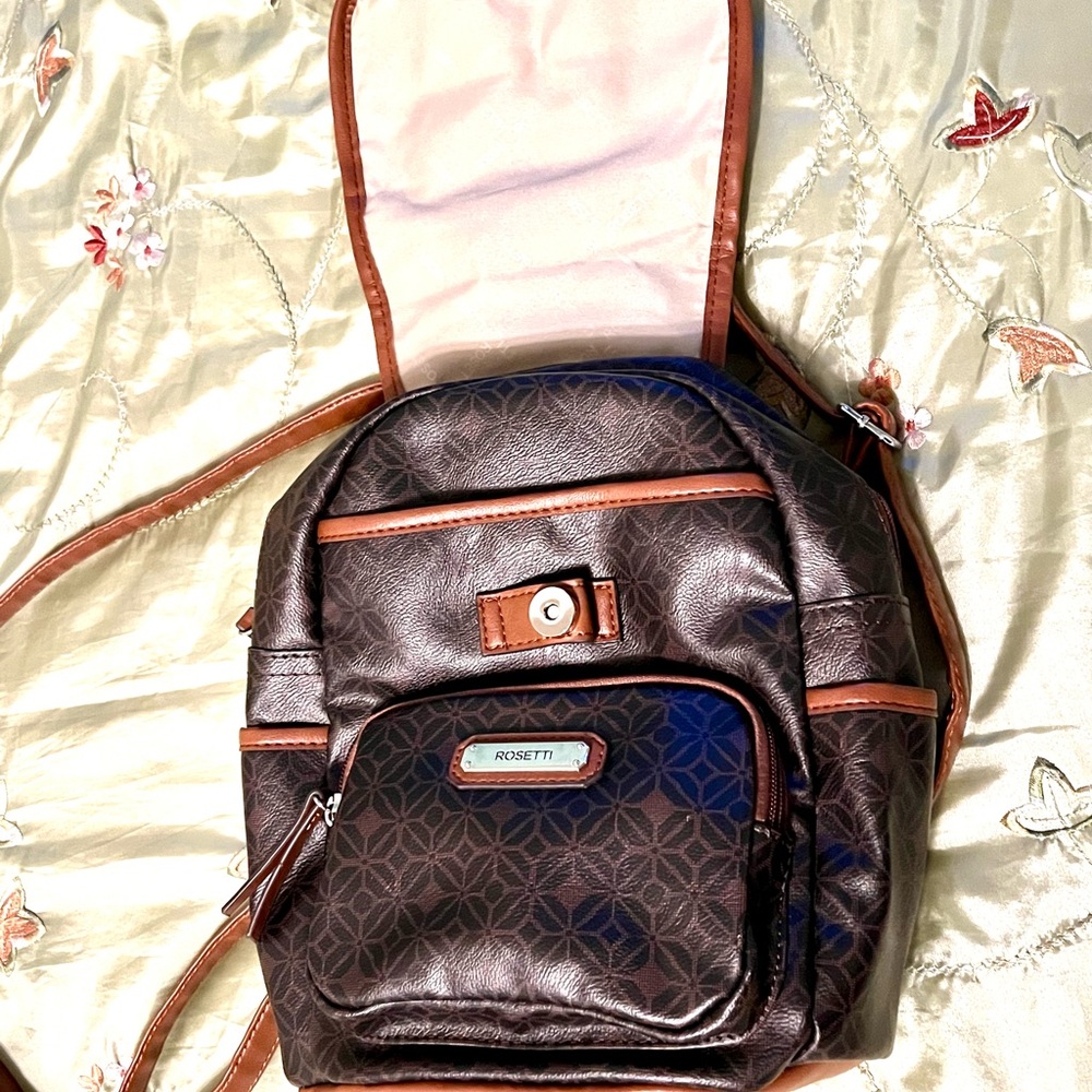 Rosetti Dark Brown Mini Backpack, With Several Zi… - image 5
